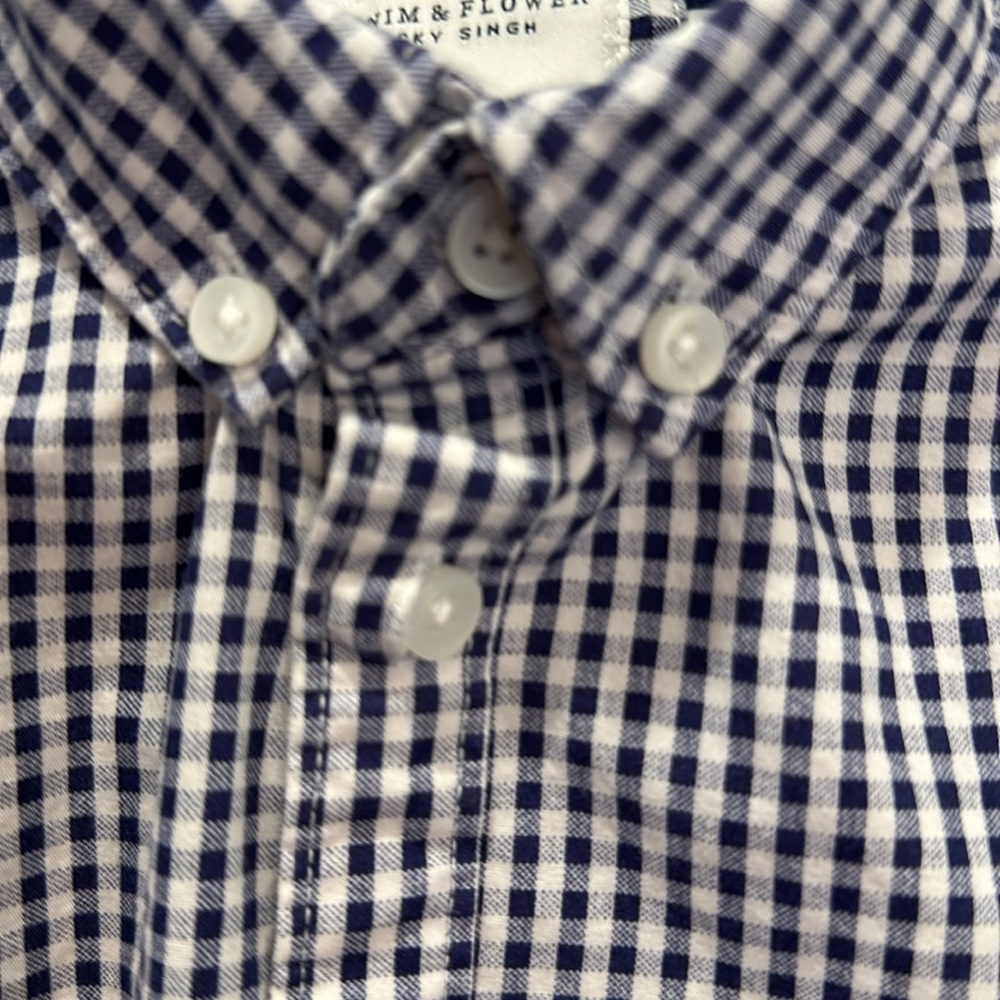 Denim and Flower Boys Button Down Shirt Size 5/6 - Picture 2 of 8